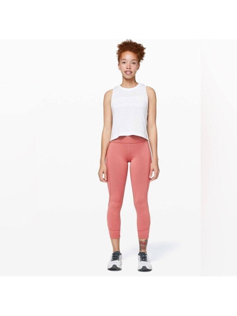 Lululemon In Movement Tight 25 Inch Everlux Rustic Coral Size 2 - Picture 3 of 10